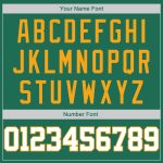 Personalized Kelly Green White Gold Throwback Baseball Jersey Shirt Rib-Knit Personalized Kelly Green White-Gold Authentic
