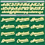 Custom Team Name and Number Authentic Two Tone Baseball Jersey - Personalized Kelly Green White-Gold Personalized Kelly Green