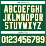 Custom Name Number Baseball Jersey in Kelly Green White-Gold - Personalized Team Apparel Personalized Kelly Green White-Gold