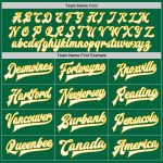 Custom Varsity Letterman Jacket with Team Name and Number - Kelly Green White-Gold Full-Snap Bomber Personalized Kelly Green