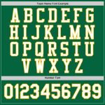 Personalized Varsity Letterman Jacket in Kelly Green and White-Gold Full-Snap Bomber Style Personalized Kelly Green White-Gold