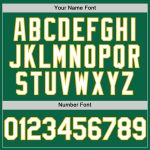 Custom Name and Number Authentic Baseball Jersey in Kelly Green with White-Gold Line Personalized Kelly Green White-Gold