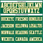 Personalized Kelly Green White Gold Football Jersey - Authentic Mesh Style Personalized Kelly Green White-Gold Mesh Authentic