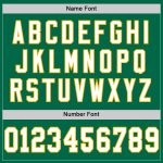 Custom Name and Number Authentic Throwback Football Jersey, Personalized Kelly Green and White Gold Mesh Design Personalized