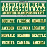 Custom Name and Number Authentic Throwback Football Jersey, Personalized Kelly Green and White Gold Mesh Design Personalized