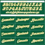 Custom Team Performance T-Shirt with Personalized Name & Number in Kelly Green & White-Gold Personalized Kelly Green White-Gold
