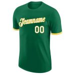 Custom Team Performance T-Shirt with Personalized Name & Number in Kelly Green & White-Gold Personalized Kelly Green White-Gold