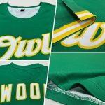 Custom Team Performance T-Shirt with Personalized Name & Number in Kelly Green & White-Gold Personalized Kelly Green White-Gold
