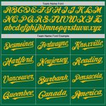 Custom Name and Number Personalized Baseball Jersey - Kelly Green White-Gold Pinstripe Authentic Split Fashion Personalized