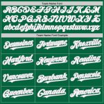 Custom Name and Number Baseball Jersey in Kelly Green, White, Gray - 3 Colors and Arm Shapes - Authentic Team Jersey Personalized