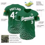 Custom Leopard Print Baseball Jersey - Personalized Kelly Green White-Gray 3D Design with Team Name & Number Personalized