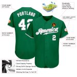 Custom Kelly Green White-Gray Authentic Baseball Jersey for Men Women Personalized Kelly Green White-Gray Authentic Baseball