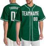 Custom Name and Number Authentic Baseball Jersey in Kelly Green, White & Gray - Personalized Team Jersey Personalized Kelly