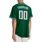 Custom Name and Number Authentic Baseball Jersey in Kelly Green, White & Gray - Personalized Team Jersey Personalized Kelly