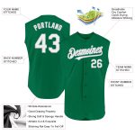 Custom Team Jersey with Personalized Name and Number - Authentic Sleeveless in Kelly Green, White, and Gray Personalized
