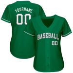Custom St. Patricks Day Baseball Jersey - Personalized Kelly Green White-Gray Team Name & Number Personalized Kelly Green