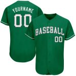 Custom St. Patricks Day Baseball Jersey - Personalized Kelly Green White-Gray Team Name & Number Personalized Kelly Green