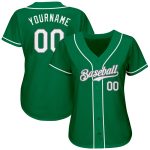 Custom St. Patricks Day Softball Jersey - Personalized Kelly Green & White-Gray with Name & Number Personalized Kelly Green