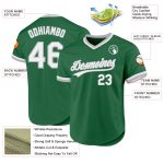 Custom Name and Number Authentic Throwback Baseball Jersey - Personalized Kelly Green White-Gray Personalized Kelly Green