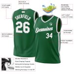 Personalized Authentic Basketball Jersey in Kelly Green White-Gray Throwback Style Personalized Kelly Green White-Gray Authentic