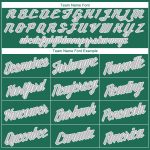 Custom Team Name Number Authentic Baseball Jersey Shirt Kelly Green White-Gray Rib-Knit Throwback Personalized Kelly Green