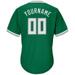 Custom Team Name Number Authentic Baseball Jersey Shirt Kelly Green White-Gray Rib-Knit Throwback Personalized Kelly Green