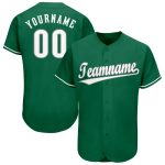 Personalized Green Baseball Jersey - Custom White-Gray Team Apparel Personalized Kelly Green White-Gray Baseball Jersey