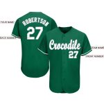 Custom Name and Number Baseball Jersey in Kelly Green, White, Gray - Personalized Team Apparel Personalized Kelly Green White-Gray