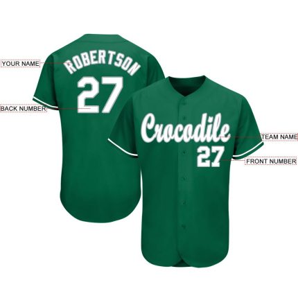 Custom Name and Number Baseball Jersey in Kelly Green, White, Gray - Personalized Team Apparel Personalized Kelly Green White-Gray
