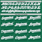 Custom Name and Number Authentic Baseball Jersey - Personalized Kelly Green White-Gray Line Personalized Kelly Green White-Gray
