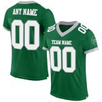 Personalized Authentic Football Jersey in Kelly Green White-Gray Mesh Personalized Kelly Green White-Gray Mesh Authentic