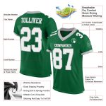 Personalized Authentic Football Jersey in Kelly Green White-Gray Mesh Personalized Kelly Green White-Gray Mesh Authentic