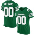 Custom Football Jersey with Personalized Name and Number, Kelly Green White-Gray Mesh - Authentic Team Gear Personalized