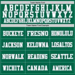 Personalized Custom Name Number Authentic Throwback Football Jersey Kelly Green White-Gray Mesh Personalized Kelly Green