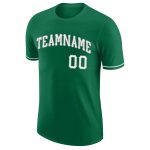 Custom Team Name Number Performance T-Shirt - Personalized Kelly Green White-Gray Personalized Kelly Green White-Gray Performance