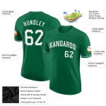 Custom Team Name Number Performance T-Shirt - Personalized Kelly Green White-Gray Personalized Kelly Green White-Gray Performance
