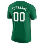 Custom Team Name Number Performance T-Shirt - Personalized Kelly Green White-Gray Personalized Kelly Green White-Gray Performance