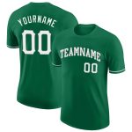 Custom Team Name Number Performance T-Shirt - Personalized Kelly Green White-Gray Personalized Kelly Green White-Gray Performance