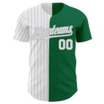 Custom Name Number Baseball Jersey - Authentic Kelly Green White-Gray Pinstripe Fashion Team Jersey Personalized Kelly Green