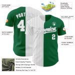 Custom Name Number Baseball Jersey - Authentic Kelly Green White-Gray Pinstripe Fashion Team Jersey Personalized Kelly Green