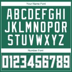 Custom Team Basketball Jersey with Personalized Name and Number, Kelly Green White-Gray Round Neck Rib-Knit Style Personalized