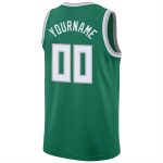 Custom Team Basketball Jersey with Personalized Name and Number, Kelly Green White-Gray Round Neck Rib-Knit Style Personalized