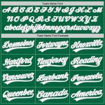 Personalized Unisex Softball Jersey - Kelly Green White Gray Two-Button Design Personalized Kelly Green White-Gray Two-Button