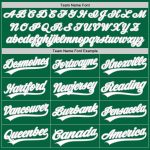 Custom Name and Number Unisex Softball Jersey - Kelly Green White-Gray Two-Button Design Personalized Kelly Green White-Gray