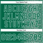 Custom Name and Number Personalized Kelly Green Varsity Bomber Jacket with 3D Halftone Design, Full-Snap Letterman Style