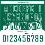 Custom Name & Number Basketball Jersey - Kelly Green & White Holiday Travel Monuments Silhouette, Authentic City Edition