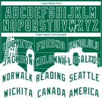 Custom Name & Number Basketball Jersey - Kelly Green & White Holiday Travel Monuments Silhouette, Authentic City Edition