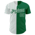 Custom Name and Number Personalized Kelly Green Pinstripe Fashion Baseball Jersey - Authentic Team Gear Personalized Kelly