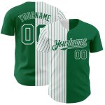 Custom Name and Number Personalized Kelly Green Pinstripe Fashion Baseball Jersey - Authentic Team Gear Personalized Kelly