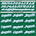 Custom Name and Number Authentic Baseball Jersey in Kelly Green, White & Light Blue - Personalized 3 Colors Arm Shapes Personalized